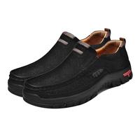 Aocase Zapatillas Fascitis Plantar Hombre Cuero PU Classic Mocasines Running Zapatillas Deportivas Corriendo Transpirable Zapatillas ortopédicas para Hombre,Negro,43/265mm