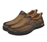 Aocase Zapatillas Fascitis Plantar Hombre Cuero PU Classic Mocasines Running Zapatillas Deportivas Corriendo Transpirable Zapatillas ortopédicas para Hombre,Caqui,43/265mm