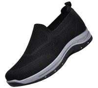 Aocase Zapatillas Fascitis Plantar Hombre, Zapatillas Sin Cordones Zapatillas Hombre Fascitis Plantar Zapatillas Deportivas de Malla sin Cordones Zapatos ortopédicos para Caminar,Negro,46/280mm