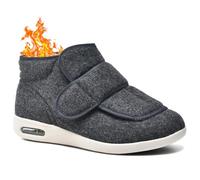 Aocase Zapatos para DiabéTicos Hombre Botas de Nieve Invierno Calientes Piel Forradas Zapatillas Pie Ancho Especial Mujer Caminar apatos OrtopéDicos Ortopédicos Calzado Pies Anchos,Gris,43 EU