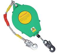 Aocay Arnes Linea de Vida Tejado 150kg, Dispositivo Anticaida Retractil Homologado 3-20m, Verde/Amarillo Arnes Seguridad Anticaidas Retractil Trabajo Tejados/ Altura(Verde,10 Metros)