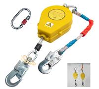 Aocay Dispositivo Anticaidas Retráctil Seguridad, Linea de Vida Retractil Homologado 10m/15m/20m, 150 kg Arnés de Seguridad Anticaídas Retráctil Trabajo en Tejados/ Altura(Amarillo,20 Metros)