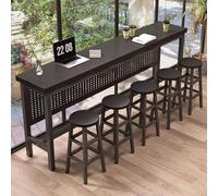 AOCDNEK Mesa de Bar casera de Madera Maciza, Mesa Larga Minimalista Moderna, Gruesa, Duradera, balcón, Barra de Bar, Tienda de té de Burbujas(Black,100x40cm/39.4x15.7in)