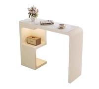 AOCDNEK Mesa Larga con Efecto Piedra Color Crema for el hogar,Ideal for balcón,Resistente a arañazos y al Desgaste,Ideal for Sala de Estar,Bar y Tienda de té de Burbujas(A White,47.2x15.7x41.3in)