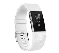 AOCGO FIBCH 2-002 Correas de repuesto, accesorios suaves, cierre de metal seguro para Fitbit Charge 2 (6,7 "-8,1"), color blanco, Large