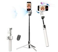 AOCHUAN Trípode de teléfono celular para iPhone Android con seguimiento facial automático de rotación de 360°, estabilizador de cardán para grabación de video, trípode selfie stick con control remoto,