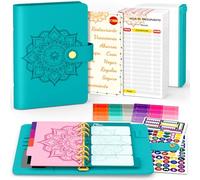 Aocii Budget Binder Budget Planner - A6 Carpeta De Presupuesto Para Ahorrar Dinero, Con Diseños En Español Organizador, Agenda Financiera, Pegatina Planificadora (azul)