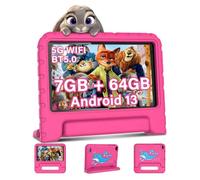 AOCWEI Tablet Android 13 7-Zoll für, 7GB RAM 64GB ROM/TF 512GB, Elterliche Kontrolle, Bildung + Spiele, Dual Kamera| WiFi6| BT5.0| Tablet mit Hüllen (Rose)