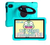 AOCWEI Tablet X700 da 10 pollici, Android 13 per Bambini, 12 (6 + 6) GB RAM + 128 GB ROM, 512 GB, 5 GWiFi, Octa-Core, 6000 mAh, 2,0 GHz, con scheda animale, protezione per Bambini, Colore Verde