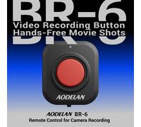 AODELAN BR6 - Control remoto inalámbrico Bluetooth para cámara, botón de grabación de vídeo y filmación para cámaras Canon, Sony, Nikon, Fujifilm Wired Mode(2 Cables)