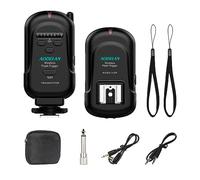 AODELAN Juego de transmisor y receptor de flash inalámbrico, disparador Speedlite remoto inalámbrico con receptor de PC de 3.5 mm para unidades de flash con zapata universal para Canon, Nikon, Fuji