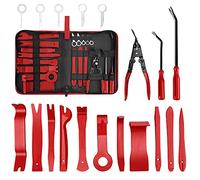 Aodigesa 19 Herramientas de extracción de molduras, Juego de Pinzas de Clip automático, Kit de Herramientas de Palanca de plástico para Panel de Coche, salpicadero, Puerta, Audio, Radio, estéreo con