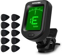 Aodsk Afinador de guitarra con clip giratorio para todos los instrumentos con guitarra, ukelele, bajo, violín y modos de afinación cromática