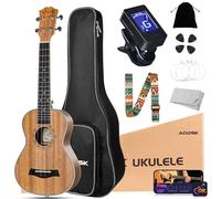 AODSK Kit de ukelele soprano para principiantes, con correa para bolsa de concierto, ukelele acústico profesional de madera (AUS-P10, 21 pulgadas, caoba soprano)