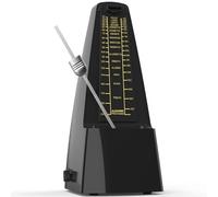 AODSK Metrónomo mecánico, metrónomo universal para piano, guitarra, violín, batería y otros instrumentos, estándar, color negro