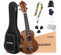 AODSK - Ukelele tenor para principiantes, kit para niños y adultos, estudiantes, Sapele Hawaiian Starter Uke Kids Guitar Ukalalee con bolsa de concierto y accesorios para ukelelele AUT-P08 (madera de