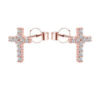 AoedeJ Cruz Pendientes Plata De Ley 925, Cruz Religiosa Pendientes Pequeños, Circonita Cúbica Plata Pendientes por Mujer Hombre Niña (Estilo 13)