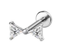 AoedeJ G23 - Pendientes de tuerca de titanio con rosca interna de 16 g, parte trasera plana, circonita cúbica pequeña, nariz pequeña, hélice, cartílago, tragus, caracola, labret, medusa, monroe