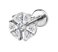 AoedeJ G23 - Pendientes de tuerca de titanio con rosca interna de 16 g, parte trasera plana, circonita cúbica pequeña, nariz pequeña, hélice, cartílago, tragus, caracola, labret, medusa, monroe