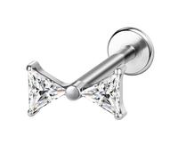 AoedeJ G23 - Pendientes de tuerca de titanio con rosca interna de 16 g, parte trasera plana, circonita cúbica pequeña, nariz pequeña, hélice, cartílago, tragus, caracola, labret, medusa, monroe