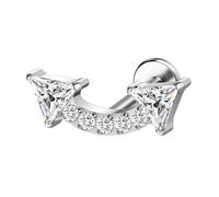 AoedeJ G23 - Pendientes de tuerca de titanio con rosca interna de 16 g, parte trasera plana, circonita cúbica pequeña, nariz pequeña, hélice, cartílago, tragus, caracola, labret, medusa, monroe