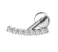 AoedeJ G23 - Pendientes de tuerca de titanio con rosca interna de 16 g, parte trasera plana, circonita cúbica pequeña, nariz pequeña, hélice, cartílago, tragus, caracola, labret, medusa, monroe