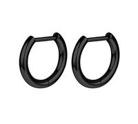 AoedeJ G23 Titan Schwarz/Stahlgrau/Gold Pendientes de aro 18G Pequeños Huggie-pendientes de aro 8 mm/10 mm/12 mm Cartílago para oídos sensibles para varios piercings Cartílago-pendientes de aro