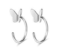 AoedeJ Pendientes De Aro De Plata De Ley Con Medio Aro Pendientes De Aro Abiertos PequeñOs Pendientes De Aro Huggie Para Mujer
