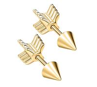 Aoedej Pendientes de tornillo de oro de 16 g para mujeres y hombres, aretes punk, aretes de acero quirúrgico, cartílago, caracola, tragus, hélice, piercing, 1.2*6mm, Acero inoxidable, No es una piedra