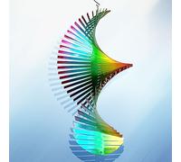 Aoedelyart - Molinillo de Viento con Onda arcoíris para Patio y jardín, 38 cm, Escultura eólica cinética Colgante, Escultura eólica Tridimensional en hélice arcoíris, Exteriores e Interiores