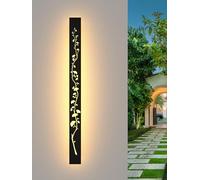AOEH Lámpara De Pared LED Luz De Pared Larga Para Exteriores Apliques Ginkgo Negro Largo Ip65 Impermeable 3000k 32w Luz De Pared De Villa De Aluminio Para Jardines Patios Sala De Luces De Pared,100cm