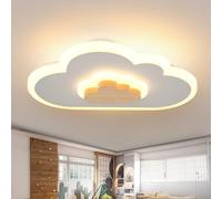 AOEH Lámpara LED de nube regulable para jardín de infantes con control remoto, luz de techo de madera blanca de 50 W para habitación de niños, habitación de niños, iluminación de guardería, 80 cm