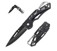 Aoelgoo 2 Piezas Navaja de Bolsillo Navaja Plegable, Mini Cuchillo, Cuchillo EDC para Camping al Aire Libre (Negro)