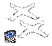 AOEVUIR 2 Pcs Adaptador Gas para Hornillo y Quemadores de Cocina Gas, Cruz Soporte para Ollas y Sartenes, Acero Inoxidable Universal Ultraligero (10 cm)