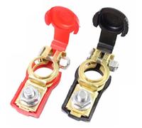 AOEVUIR 2 Pcs Bornes Bateria Coche Abrazaderas de Terminales de Batería de Liberación Rápida Negativo y Positivo para Barco Camión Coche Rojo Negro