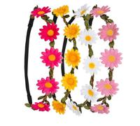 AOEVUIR 4 Unids Corona de Flores Diadema Multicolor para Mujeres y Niñas Accesorios para el Cabello Bohemios