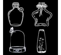 AOEVUIR 40 Pcs Marcapáginas Transparente Flores Secas Marcapáginas Infantil Marcapáginas Personalizado Marcapáginas Bricolaje Marcapáginas Botella de cristal Deseo Botella Pegatina