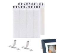 AOEVUIR 8 Pares de Tiras para Colgar Cuadros Blancas Grandes Adhesivos Resistentes al Agua Sin Clavos Fácil de Colgar Para Marcos y Adornos Navideños