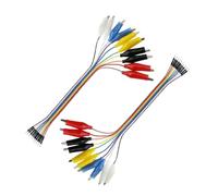 Aofan 2 x 10 pines 20 cm para tabla de pruebas de cocodrilo - Cable de prueba de cables de puente macho para fuente de alimentación, tiras LED, multímetros, Arduino Lilypad y Raspberry Pi