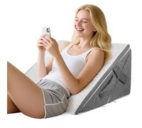 Aofesel Almohada de Cuña, 3pcs Almohada Triangular Ajustable, Almohada Reflujo Ergonómico con Soporte Trasero, Cojín Inclinado Plegable para Apnea del Sueño, Reflujo ácido, Elevación de Las Piernas