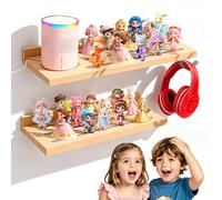 Aofesel Estante Magnético para Tonies de Madera, Almacenamiento de Pared para 70-75 Figuras Tonie, Toniebox Estante Flotante de 2 Niveles con Imán Fuerte, Organizador para Habitación Infantil
