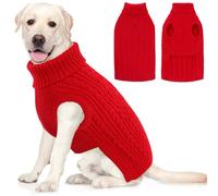 AOFITEE Suéter grande para perro, suéter de cuello alto XXL para otoño e invierno, suéter de punto elástico para perros de Navidad, suéter de punto para mascotas con agujero para arnés para Pitbull
