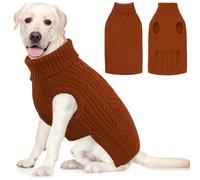 AOFITEE Suéter grande para perro, suéter de cuello alto XXL para perro, suéter de punto elástico para perros de Navidad, suéter de punto con agujero para arnés para Pitbull, Golden Retriever, Labrador