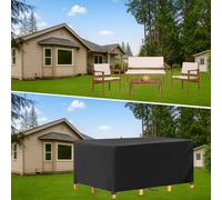 AOFOAE Funda Exterior Muebles Jardin,Fundas De Mesa para Exteriores 400x130x135cm/Largo X Ancho X Alto Tela Oxford 420d Anti Viento Anti UV,Rectángulo Fundas De Muebles De Jardín con Hebillas