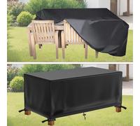 AOFOAE Funda Muebles Jardin Impermeable 150x140x120cm/LargoXAnchoXAlto Funda Protectora para Sofá,Cubre Muebles Exterior,Resistente Al Viento, Anti-UV,Tamaño Personalizable,Rectangulares/Cuadradas