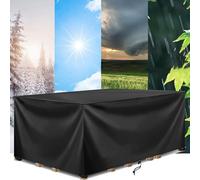 AOFOAE Fundas Muebles Jardin Exterior Impermeable 160x80x84cm/LxWxH Funda Mesa Exterior Impermeable,Resistente Al Viento, Anti-UV, Color Negro, Tela Oxford 420d