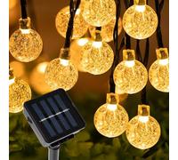 Aofonchy Guirnalda Luces Exterior Solares, 7M 50LED Cadena de Luces con 8 Modos, IP65 Impermeable Cadena de Luce Bola Cristal LED de Hadas para Jardín Navidad Terraza Patio Fiestas