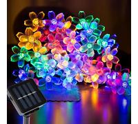 Aofonchy Guirnalda Luces Solares, 7M 50LED Flores Exterior, Impermeable Cadena de Luces 8 Modos, Hadas para Jardín Balcón Boda Navidad