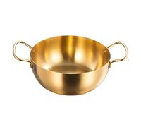 AOGEEW Corea Ramen Pot de acero inoxidable Mango doble calefacción rápida Ramen Ramen Cocina Pot para cocina de inducción (Oro)