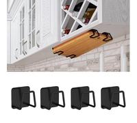 Aogigigio Soporte para tabla de cortar debajo del gabinete, 4 soportes para tabla de cortar, de acero inoxidable, para debajo del estante (negro)